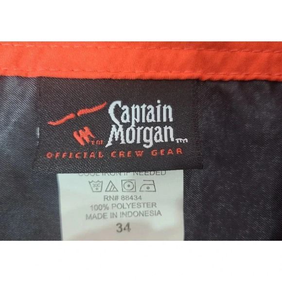 Captain Morgan Rum Cargo Board Shorts Men's Size 34 Black Swimwear Trunks - Picture 4 of 4